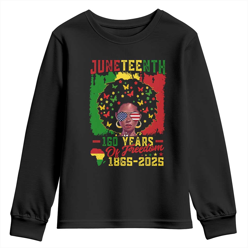 Juneteenth 160 Years Of Freedom Youth Sweatshirt African American Pride TS11 Black Print Your Wear