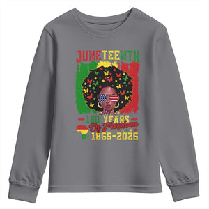 Juneteenth 160 Years Of Freedom Youth Sweatshirt African American Pride TS11 Charcoal Print Your Wear