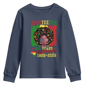 Juneteenth 160 Years Of Freedom Youth Sweatshirt African American Pride TS11 Navy Print Your Wear