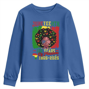 Juneteenth 160 Years Of Freedom Youth Sweatshirt African American Pride TS11 Royal Blue Print Your Wear