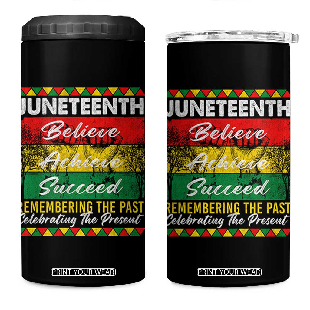 Juneteenth 1865 4 in 1 Can Cooler Tumbler Remembering The Past Black Freedom African Independence Day TS10 One Size: 16 oz Black Print Your Wear