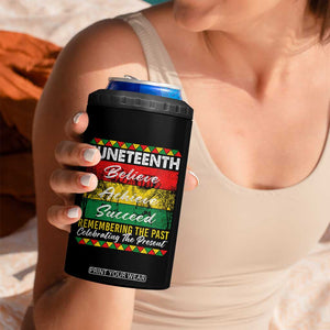 Juneteenth 1865 4 in 1 Can Cooler Tumbler Remembering The Past Black Freedom African Independence Day TS10 Print Your Wear