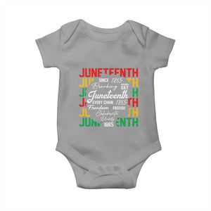 Juneteenth 1865 Baby Onesie Celebrate Black Freedom Breaking Every Chain TS02 Sport Gray Print Your Wear
