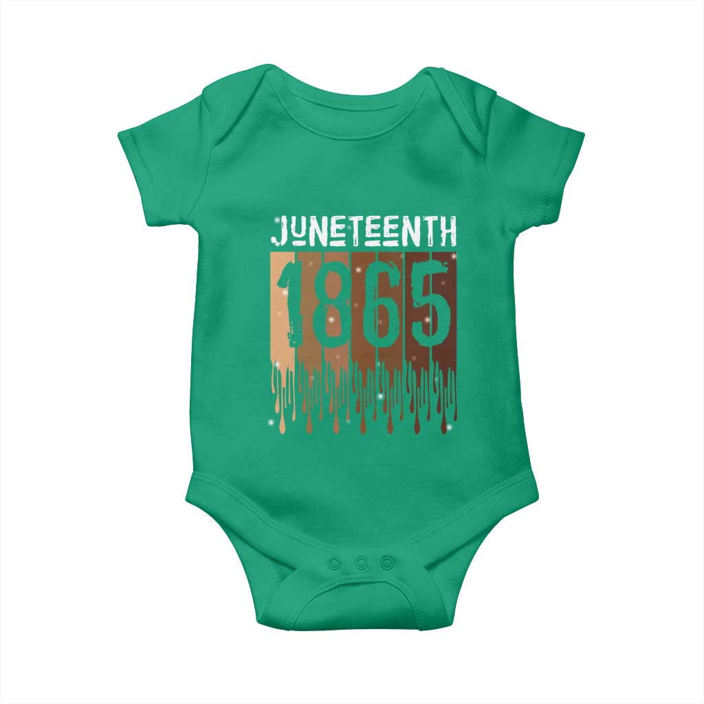 Juneteenth 1865 Baby Onesie June 19th Celebrating Black Freedom Melanin TS10 Irish Green Print Your Wear