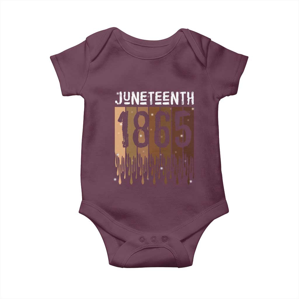 Juneteenth 1865 Baby Onesie June 19th Celebrating Black Freedom Melanin TS10 Maroon Print Your Wear