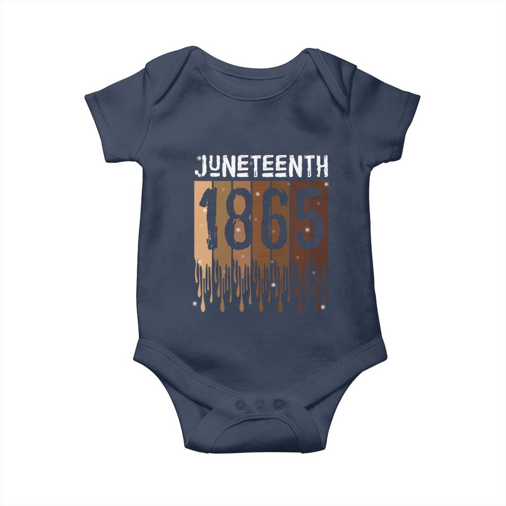 Juneteenth 1865 Baby Onesie June 19th Celebrating Black Freedom Melanin TS10 Navy Print Your Wear