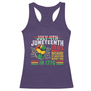 Juneteenth 1865 Because My Ancestors Weren't Free In 1776 Racerback Tank Top Break The Chains TS11 Purple Print Your Wear