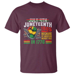 Juneteenth 1865 Because My Ancestors Weren't Free In 1776 T Shirt Break The Chains TS11 Maroon Print Your Wear