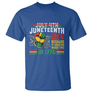 Juneteenth 1865 Because My Ancestors Weren't Free In 1776 T Shirt Break The Chains TS11 Royal Blue Print Your Wear