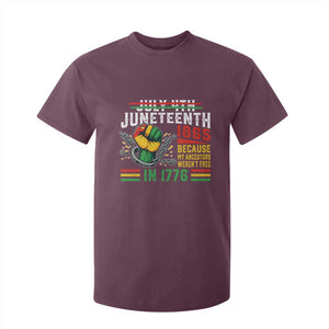 Juneteenth 1865 Because My Ancestors Weren't Free In 1776 T Shirt For Kid Break The Chains TS11 Maroon Print Your Wear