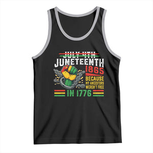 Juneteenth 1865 Because My Ancestors Weren't Free In 1776 Tank Top Break The Chains TS11 Black Athletic Heather Print Your Wear