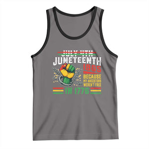 Juneteenth 1865 Because My Ancestors Weren't Free In 1776 Tank Top Break The Chains TS11 Deep Heather Black Print Your Wear