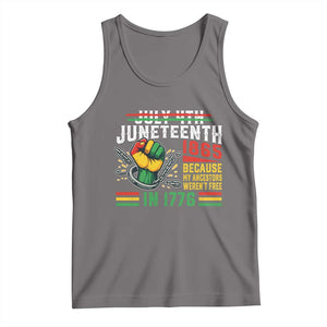 Juneteenth 1865 Because My Ancestors Weren't Free In 1776 Tank Top Break The Chains TS11 Deep Heather Print Your Wear
