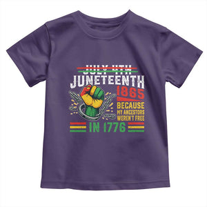 Juneteenth 1865 Because My Ancestors Weren't Free In 1776 Toddler T Shirt Break The Chains TS11 Purple Print Your Wear