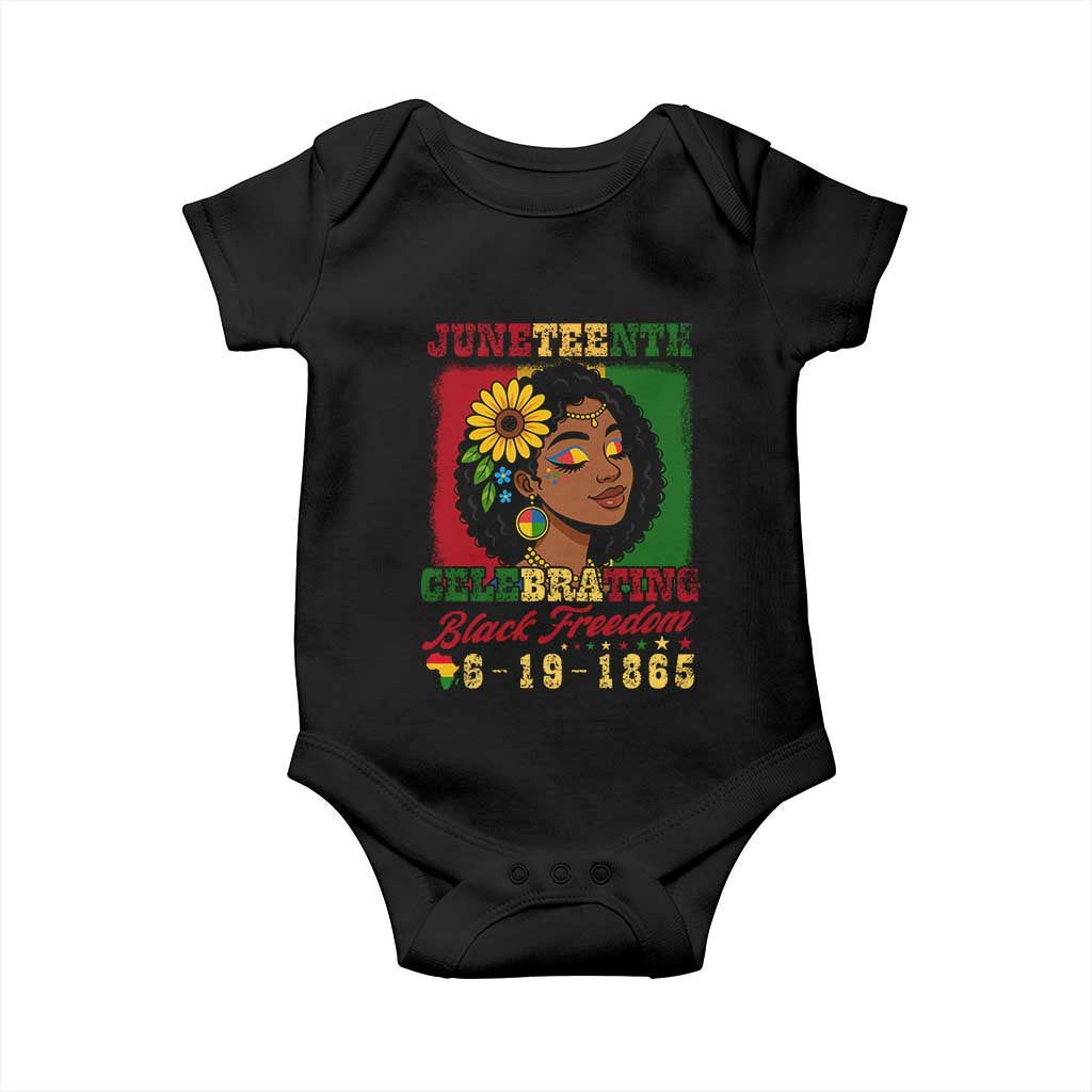 Juneteenth 1865 Black Freedom Celebration Baby Onesie Afrocentric Pride Melanin Girl TS02 Black Print Your Wear
