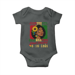 Juneteenth 1865 Black Freedom Celebration Baby Onesie Afrocentric Pride Melanin Girl TS02 Dark Heather Print Your Wear