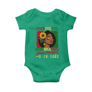 Juneteenth 1865 Black Freedom Celebration Baby Onesie Afrocentric Pride Melanin Girl TS02 Irish Green Print Your Wear