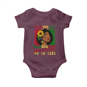 Juneteenth 1865 Black Freedom Celebration Baby Onesie Afrocentric Pride Melanin Girl TS02 Maroon Print Your Wear
