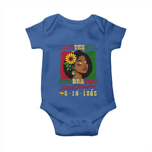 Juneteenth 1865 Black Freedom Celebration Baby Onesie Afrocentric Pride Melanin Girl TS02 Royal Blue Print Your Wear