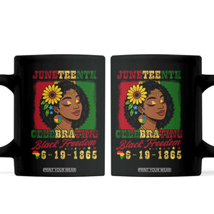 Juneteenth 1865 Black Freedom Celebration Coffee Mug Afrocentric Pride Melanin Girl TS02 Black Print Your Wear