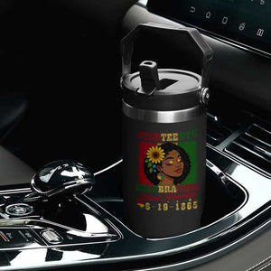 Juneteenth 1865 Black Freedom Celebration Flip Straw Tumbler Afrocentric Pride Melanin Girl TS02 Print Your Wear