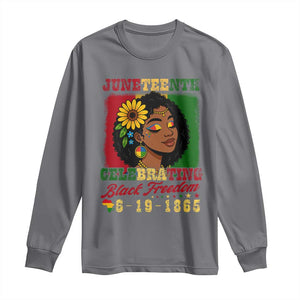 Juneteenth 1865 Black Freedom Celebration Long Sleeve Shirt Afrocentric Pride Melanin Girl TS02 Charcoal Print Your Wear