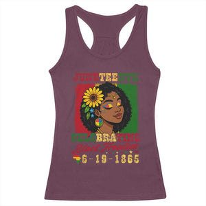 Juneteenth 1865 Black Freedom Celebration Racerback Tank Top Afrocentric Pride Melanin Girl TS02 Maroon Print Your Wear