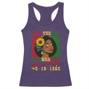 Juneteenth 1865 Black Freedom Celebration Racerback Tank Top Afrocentric Pride Melanin Girl TS02 Purple Print Your Wear