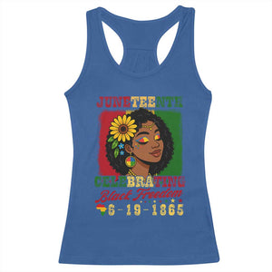 Juneteenth 1865 Black Freedom Celebration Racerback Tank Top Afrocentric Pride Melanin Girl TS02 Royal Blue Print Your Wear