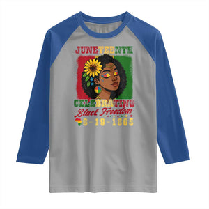 Juneteenth 1865 Black Freedom Celebration Raglan Shirt Afrocentric Pride Melanin Girl TS02 Sport Gray Royal Print Your Wear