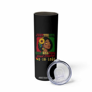Juneteenth 1865 Black Freedom Celebration Skinny Tumbler Afrocentric Pride Melanin Girl TS02 Print Your Wear