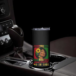 Juneteenth 1865 Black Freedom Celebration Skinny Tumbler Afrocentric Pride Melanin Girl TS02 Print Your Wear