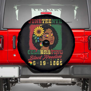 Juneteenth 1865 Black Freedom Celebration Spare Tire Cover Afrocentric Pride Melanin Girl TS02 Black Print Your Wear