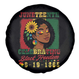 Juneteenth 1865 Black Freedom Celebration Spare Tire Cover Afrocentric Pride Melanin Girl TS02 Print Your Wear