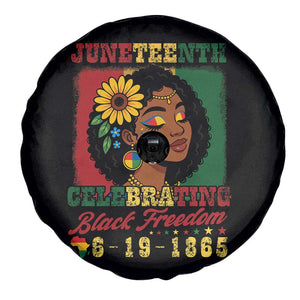 Juneteenth 1865 Black Freedom Celebration Spare Tire Cover Afrocentric Pride Melanin Girl TS02 Print Your Wear