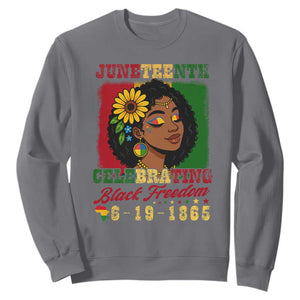 Juneteenth 1865 Black Freedom Celebration Sweatshirt Afrocentric Pride Melanin Girl TS02 Charcoal Print Your Wear