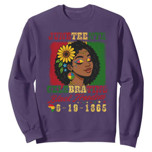 Juneteenth 1865 Black Freedom Celebration Sweatshirt Afrocentric Pride Melanin Girl TS02 Purple Print Your Wear