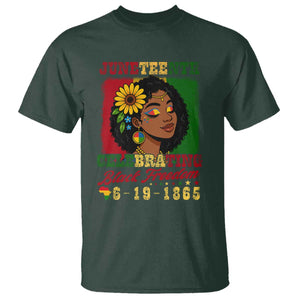 Juneteenth 1865 Black Freedom Celebration T Shirt Afrocentric Pride Melanin Girl TS02 Dark Forest Green Print Your Wear