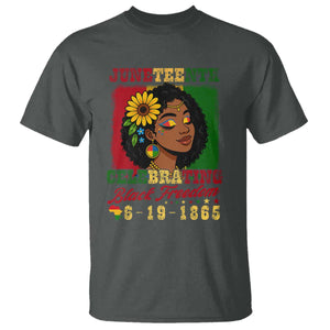 Juneteenth 1865 Black Freedom Celebration T Shirt Afrocentric Pride Melanin Girl TS02 Dark Heather Print Your Wear
