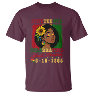Juneteenth 1865 Black Freedom Celebration T Shirt Afrocentric Pride Melanin Girl TS02 Maroon Print Your Wear