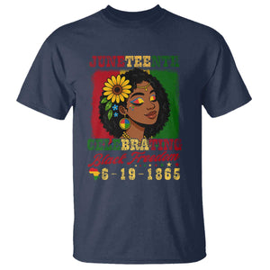 Juneteenth 1865 Black Freedom Celebration T Shirt Afrocentric Pride Melanin Girl TS02 Navy Print Your Wear