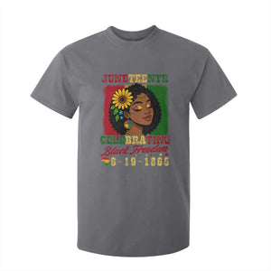 Juneteenth 1865 Black Freedom Celebration T Shirt For Kid Afrocentric Pride Melanin Girl TS02 Charcoal Print Your Wear