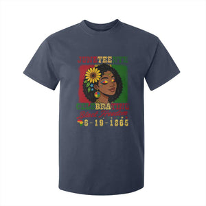 Juneteenth 1865 Black Freedom Celebration T Shirt For Kid Afrocentric Pride Melanin Girl TS02 Navy Print Your Wear