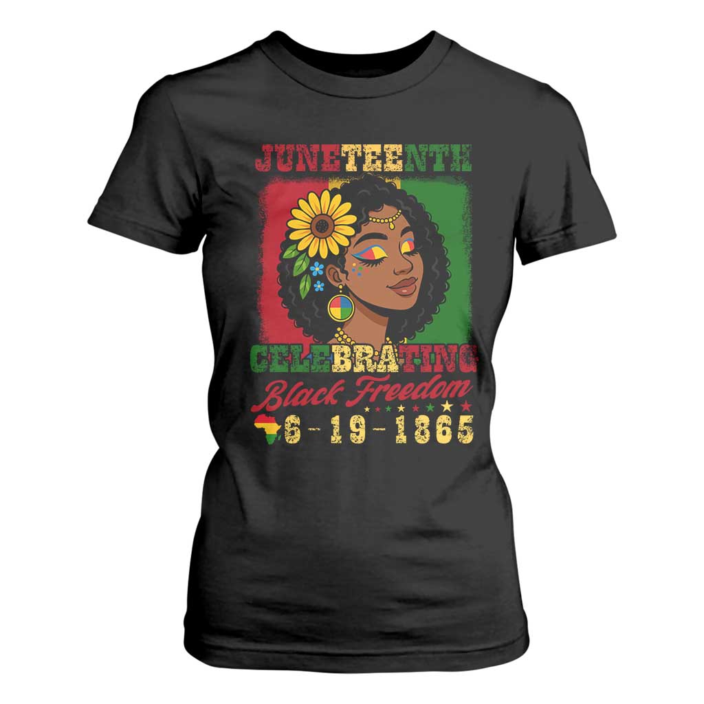 Juneteenth 1865 Black Freedom Celebration T Shirt For Women Afrocentric Pride Melanin Girl TS02 Black Print Your Wear