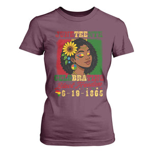 Juneteenth 1865 Black Freedom Celebration T Shirt For Women Afrocentric Pride Melanin Girl TS02 Maroon Print Your Wear