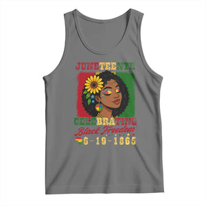 Juneteenth 1865 Black Freedom Celebration Tank Top Afrocentric Pride Melanin Girl TS02 Black Heather Print Your Wear