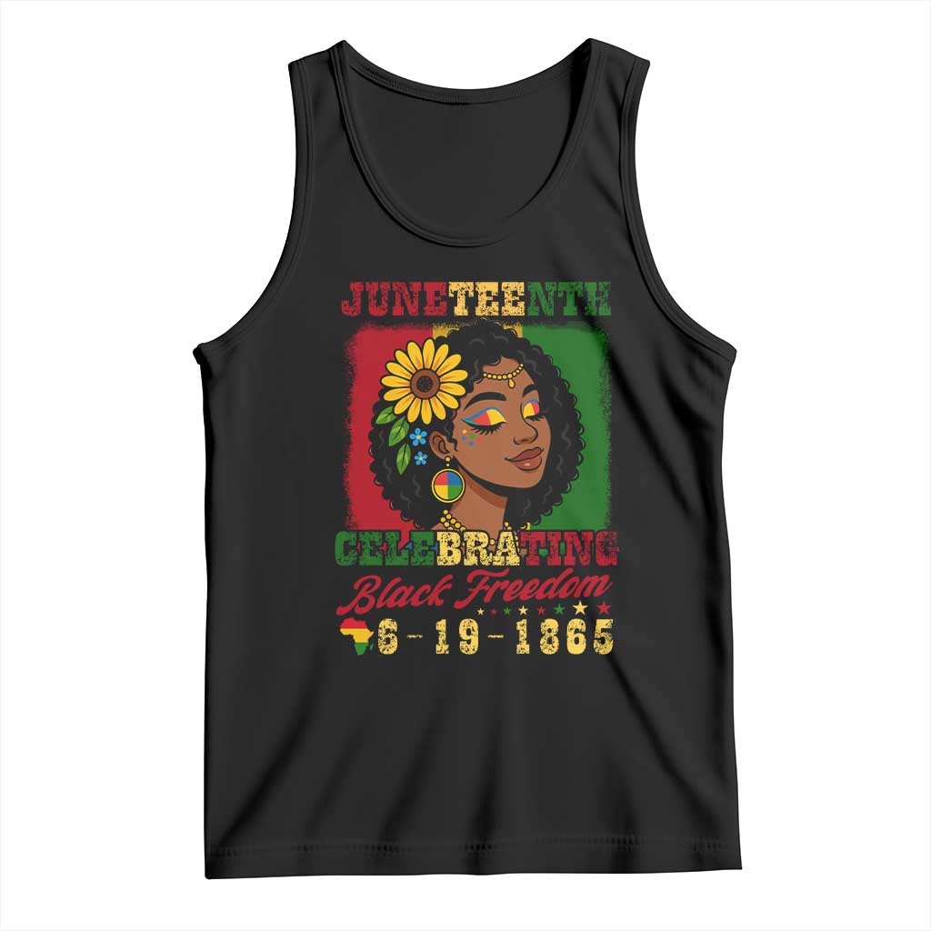Juneteenth 1865 Black Freedom Celebration Tank Top Afrocentric Pride Melanin Girl TS02 Black Print Your Wear