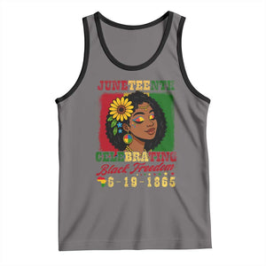 Juneteenth 1865 Black Freedom Celebration Tank Top Afrocentric Pride Melanin Girl TS02 Deep Heather Black Print Your Wear
