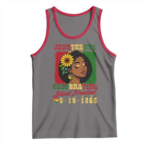 Juneteenth 1865 Black Freedom Celebration Tank Top Afrocentric Pride Melanin Girl TS02 Deep Heather Red Print Your Wear