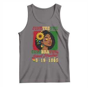 Juneteenth 1865 Black Freedom Celebration Tank Top Afrocentric Pride Melanin Girl TS02 Deep Heather Print Your Wear
